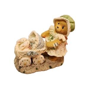 Cherished Teddies JESSICA 155438 Mother 3 Baby Bunnies in Buggy Signed # 6R5 540